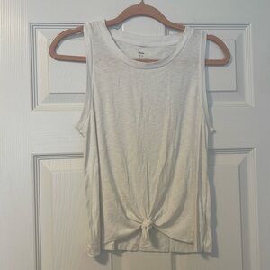 Aerie white ribbed tie front tank
